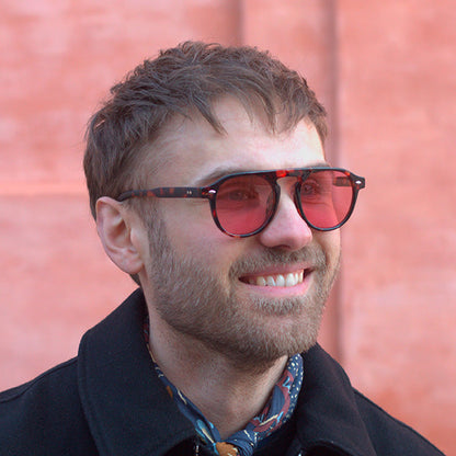 Milano Brown Turtle Red Lens Solbrille - CLASSIC