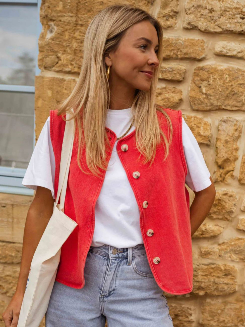 Amélie – Red summer cardigan