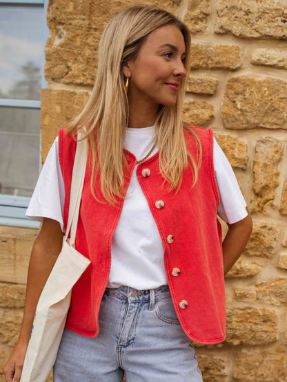 Amélie – Red summer cardigan