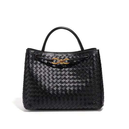Claudia | Chic Woven Leather Tote Bag 