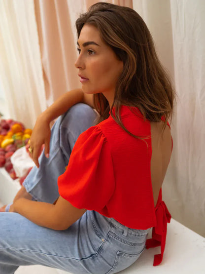 Nina – Rode Losvallende Top