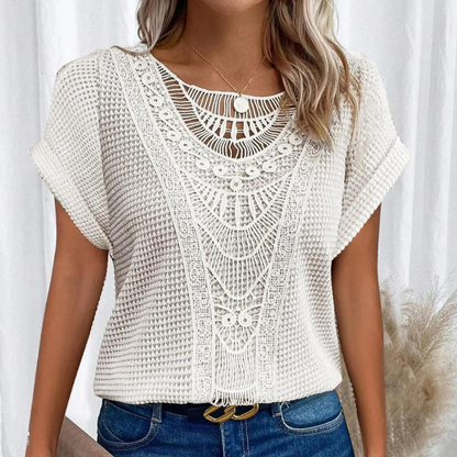 Vanessa | Elegant Crochet Detail Blouse