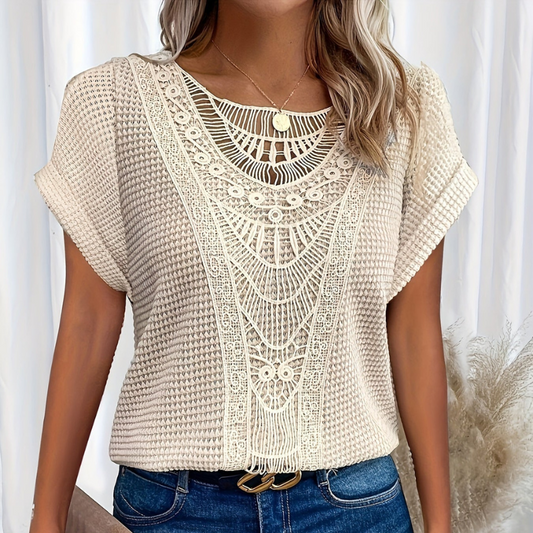 Vanessa | Elegant Crochet Detail Blouse
