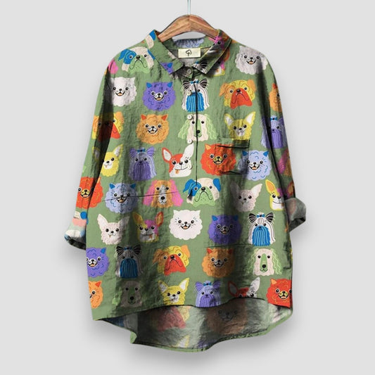 Whimsytail™ Cat Print Blouse