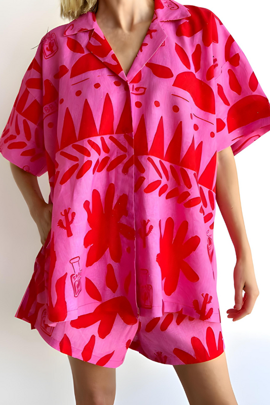 Alexa | Vibrant Graphic Print Shorts Set