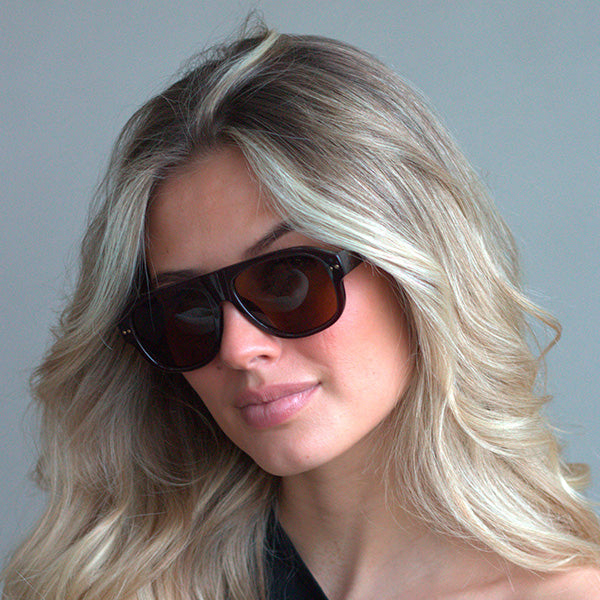Roveredo Brown with Brown Turtle Temples Solbrille - CLASSIC