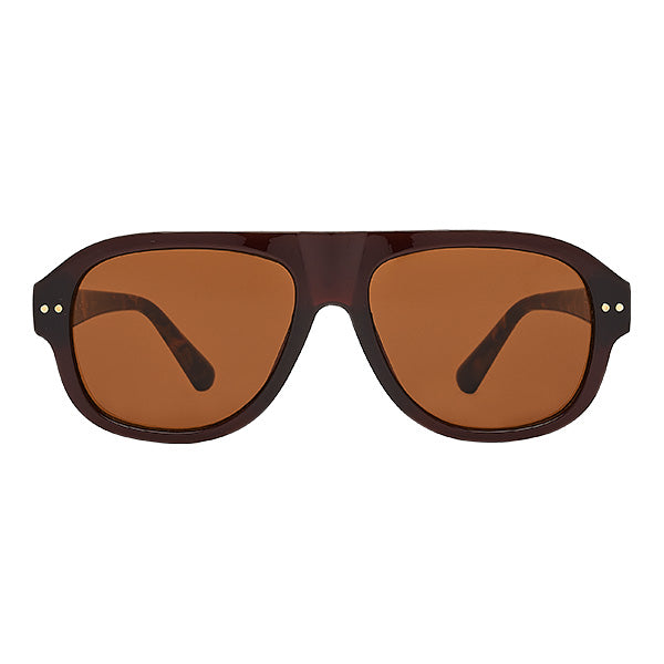 Roveredo Brown with Brown Turtle Temples Solbrille - CLASSIC