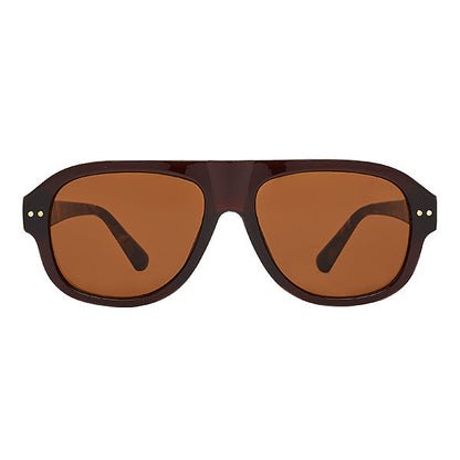 Roveredo Brown with Brown Turtle Temples Solbrille - CLASSIC