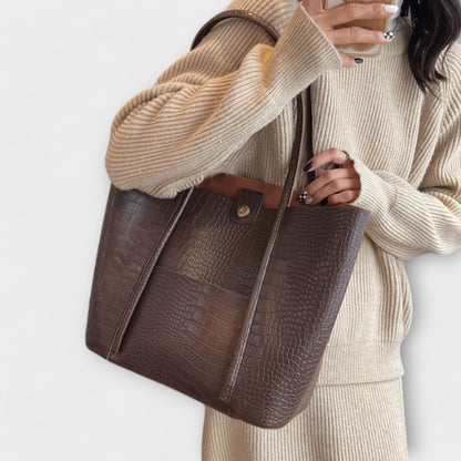 Chloe | Chic Croc Texture Tote Bag