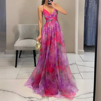 Cassandra | Flowing Floral Evening Gown