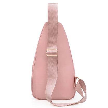 Neutral style backpack for men and women, with multiple color slanted fabric and nylon material. Suitable for travel.