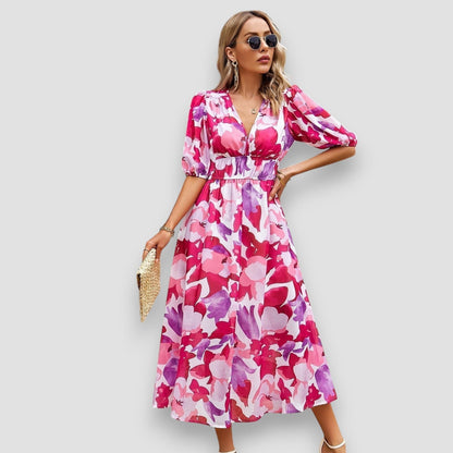 Daisy | Geometric Print Maxi Dress 