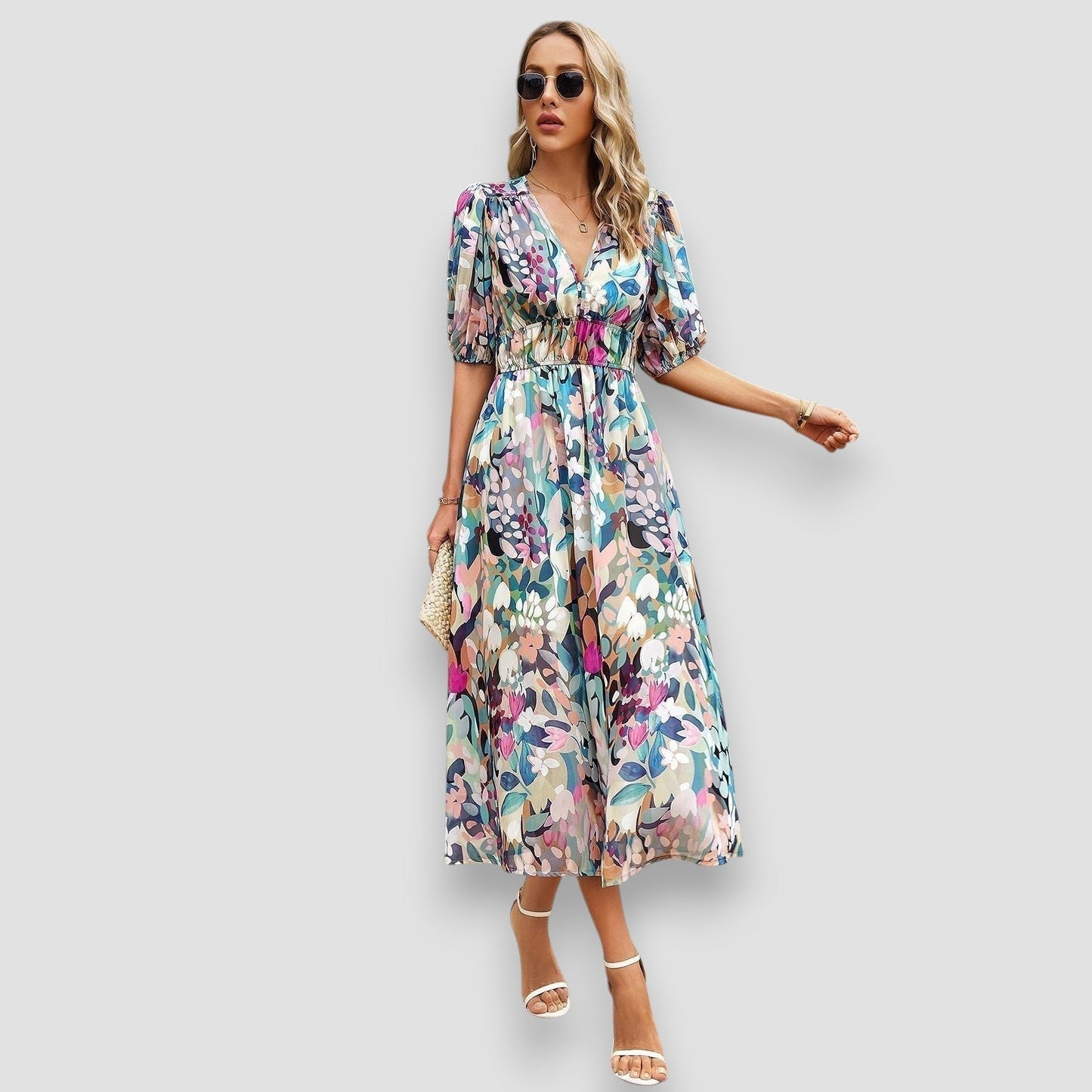 Daisy | Geometric Print Maxi Dress 