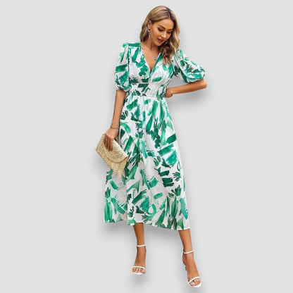 Daisy | Geometric Print Maxi Dress 