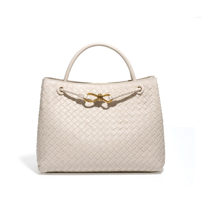 Claudia | Chic Woven Leather Tote Bag 