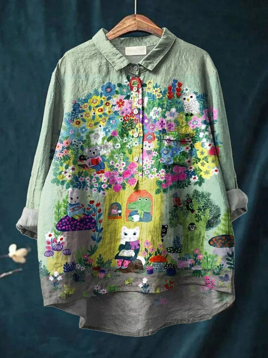 Chloe | Stylish Artistic Button-Down Shirt 