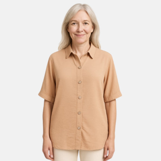 Nina™ | Linen Button-Up Shirt