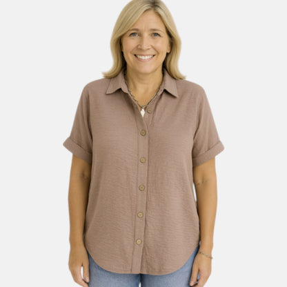 Nina™ | Linen Button-Up Shirt