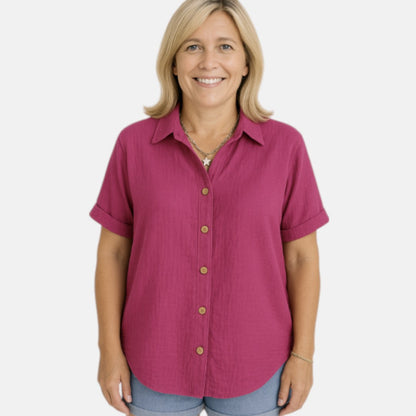 Nina™ | Linen Button-Up Shirt