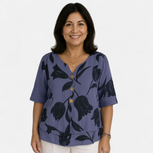 Nina™ | Flattering Floral Blouse