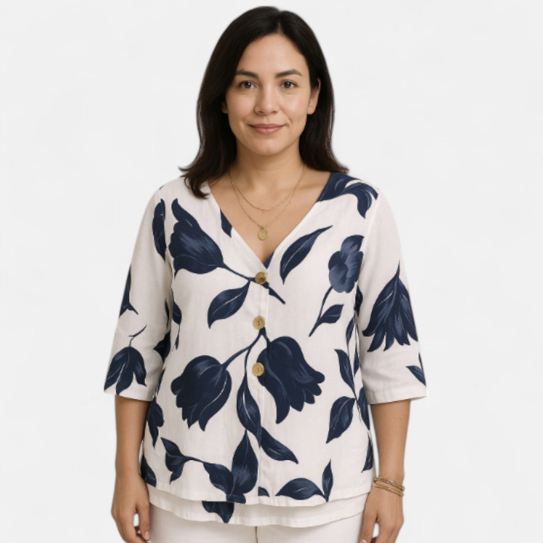 Nina™ | Flattering Floral Blouse