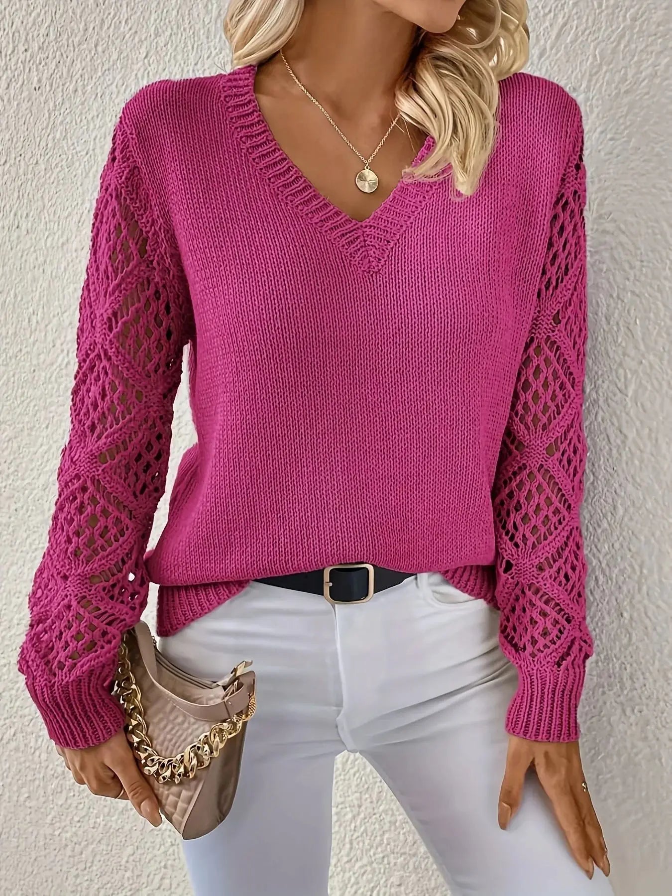 Yasmin | V-neck casual knit sweater