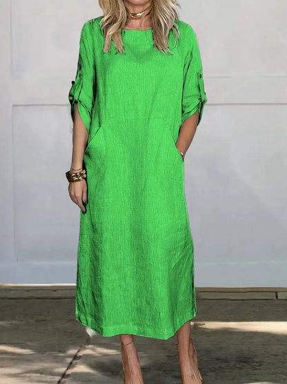 Stella™ - Stylish Comfy Loose Short Sleeved Linen Dress