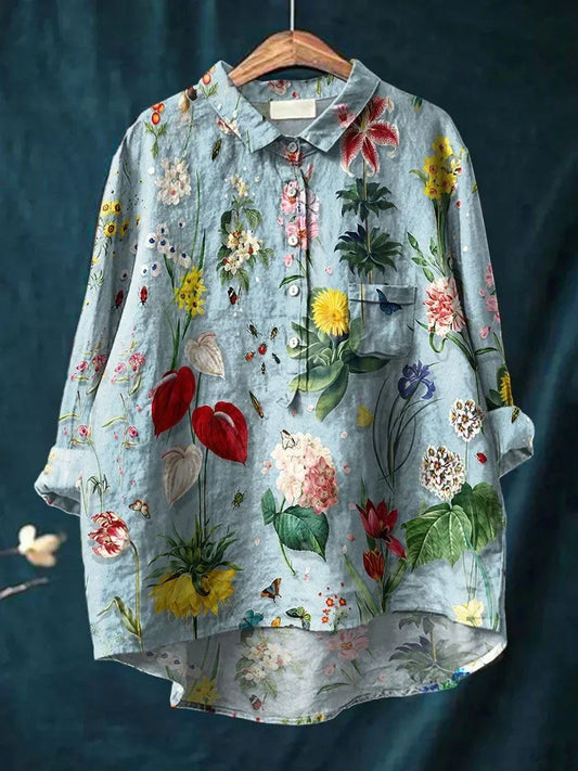 Scarlett | Vibrant Floral Button-Up Shirt
