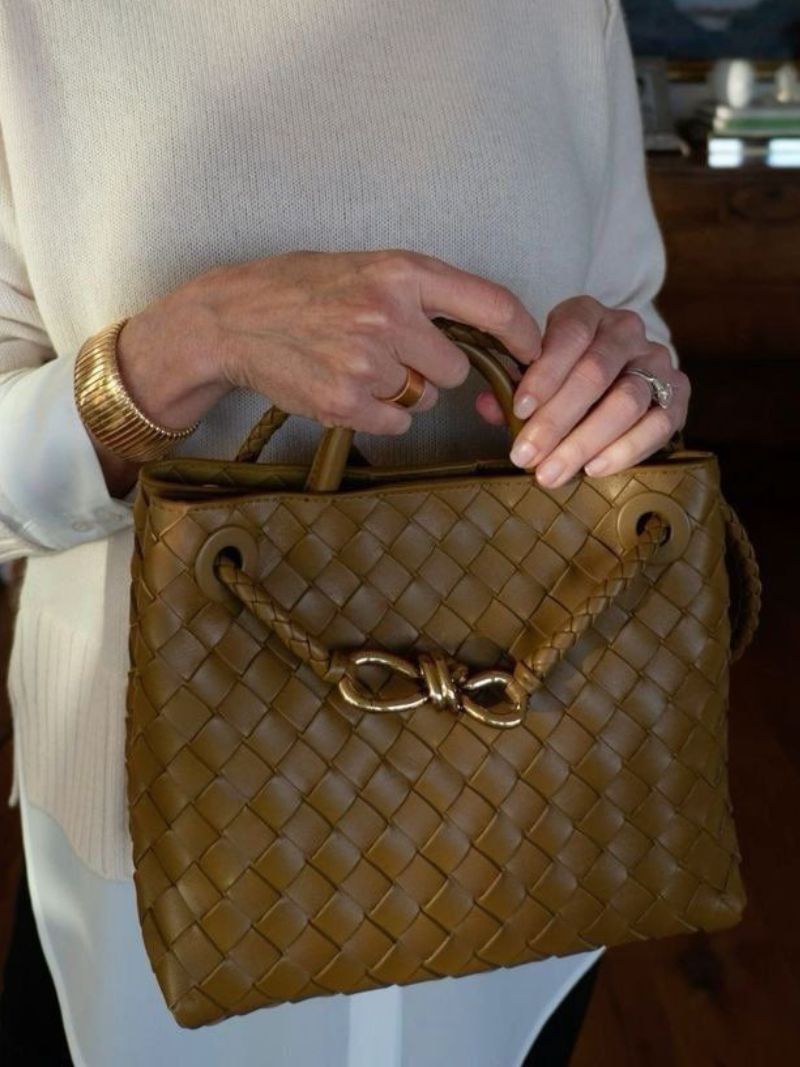 Claudia | Chic Woven Leather Tote Bag 