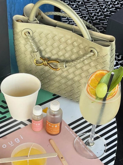 Claudia | Chic Woven Leather Tote Bag 