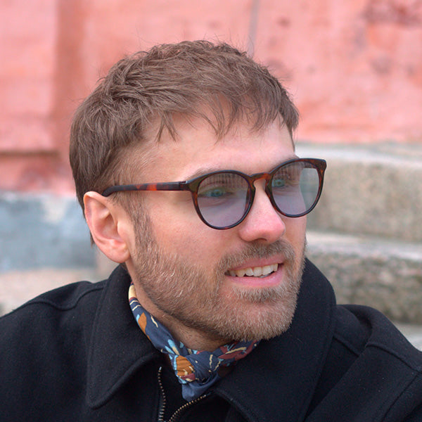 Torino Brown Turtle Blue Lens Solbrille - CLASSIC