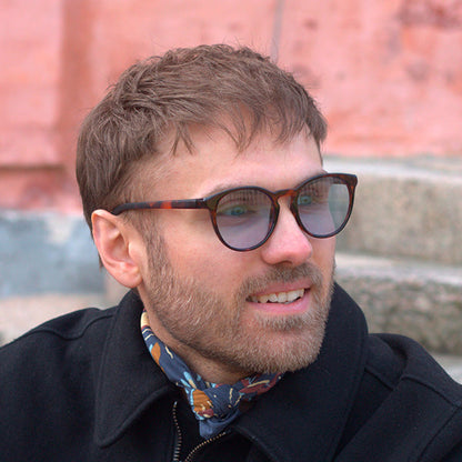 Torino Brown Turtle Blue Lens Solbrille - CLASSIC