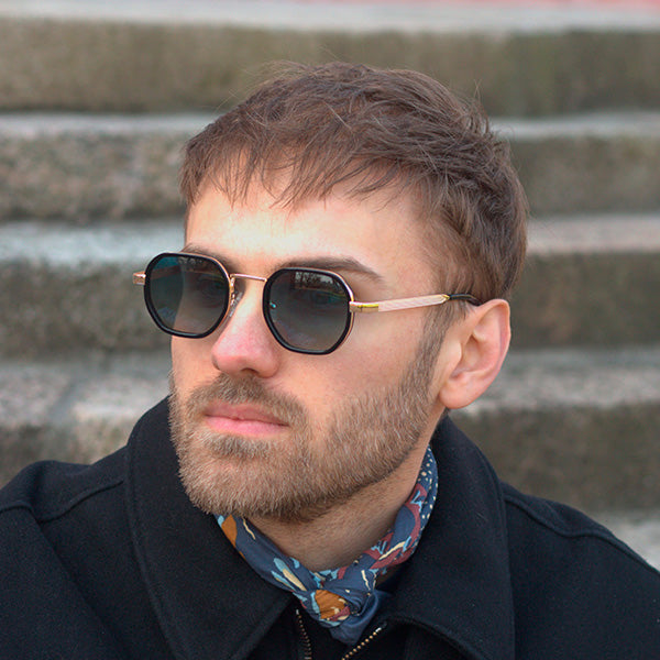 Torriana Black Black/Blue Lens Solbrille - PREMIUM