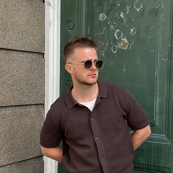 Torriana Walnut Black/Blue Lens Solbrille - PREMIUM