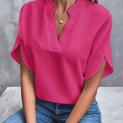 Mieke™ | Effen blouse met V-hals