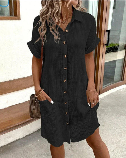 Caroline | Button Up Casual Shirt Dress