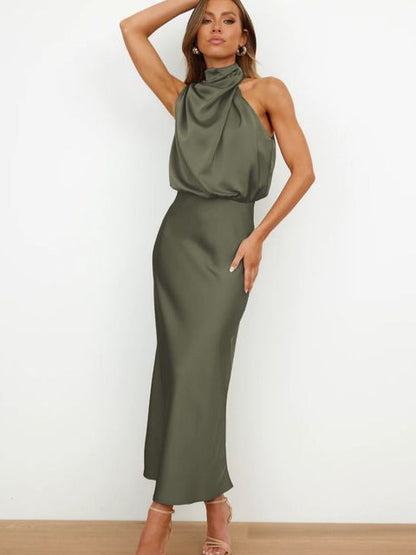 Ava | Elegant Halter Neck Maxi Dress