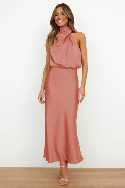 Ava | Elegant Halter Neck Maxi Dress