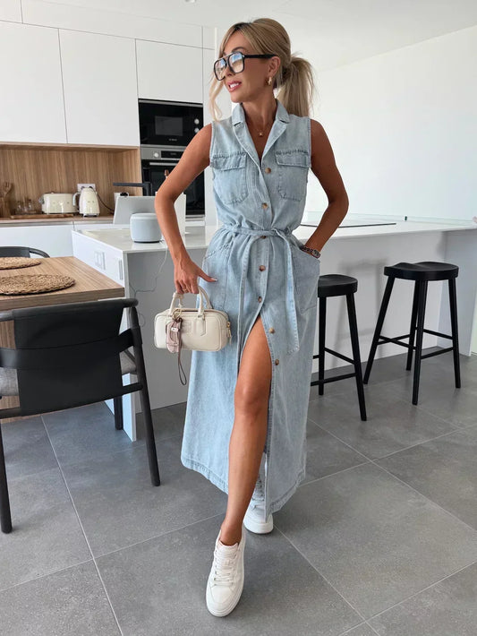 Paige | Casual Denim Button Dress