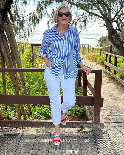 Bianca | Stylish Striped Button-Down Shirt