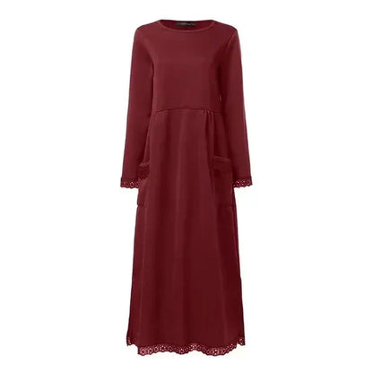 Doris™ Maxi-jurk van wol en katoen
