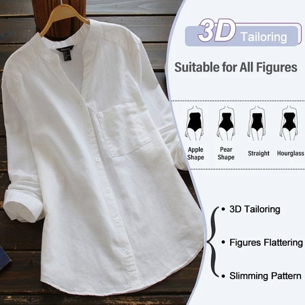 Ava™ - Casual Loose Cotton Linen Shirt 