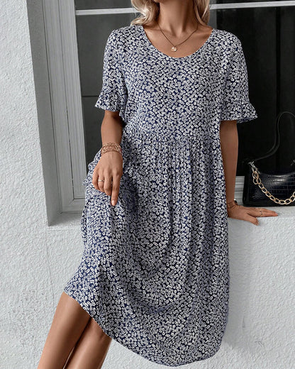 Fleur™ | Elegante bloemen midi-jurk