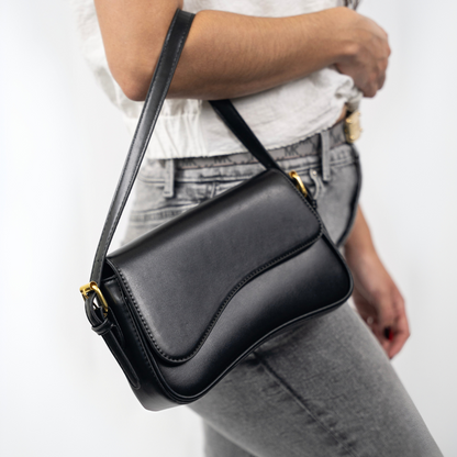 Erica | Curved Leather Shoulder Bag