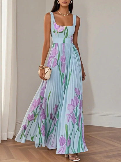 Sophie™ | Luxe geplooide bloemen maxi-jurk