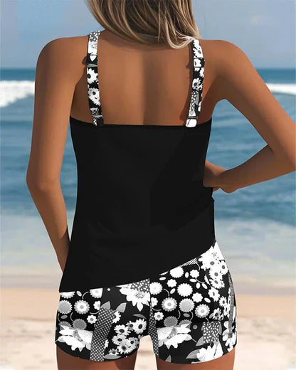 Caroline | Floral Tankini &amp; Shorts Set