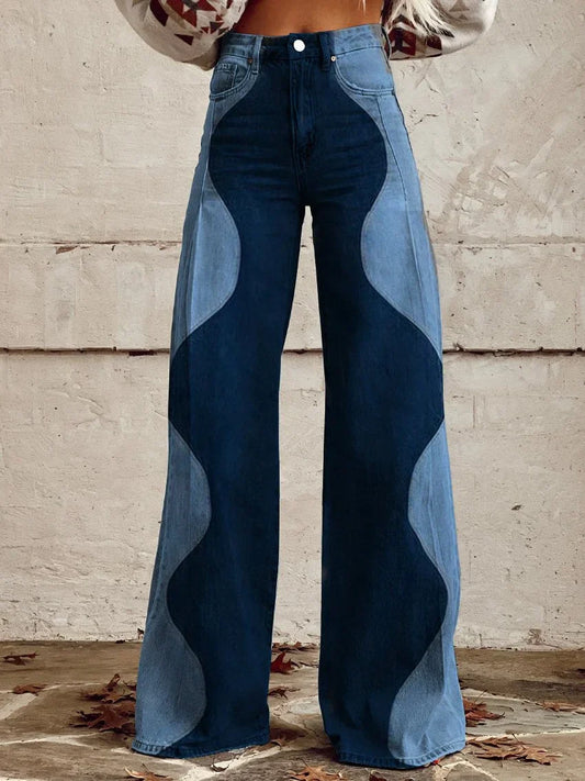 Zora | Colorblock Wide-Leg Jeans