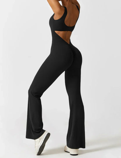 Elena - Flared V-Back Jumpsuit (1+1 GRATIS)