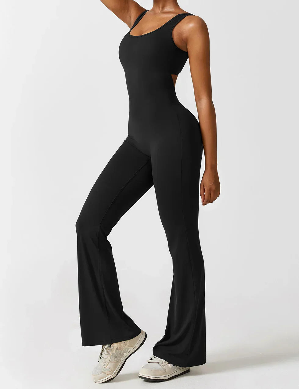 Elena - Flared V-Back Jumpsuit (1+1 GRATIS)