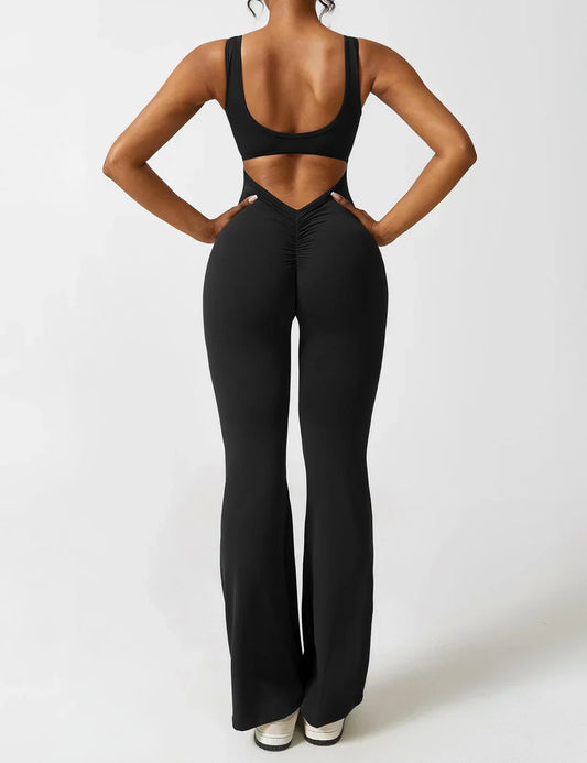 Elena - Flared V-Back Jumpsuit (1+1 GRATIS)
